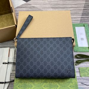 Gucci GG Small Pouch 768255 In GG Supreme Canvas Black/Green