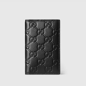 Gucci GG Emblem Card Case 850183 In GG Embossed Leather Black