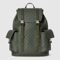 Gucci Large Backpack 792080 In GG Monogram Fabric Green