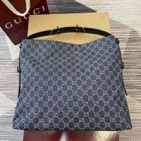 Gucci Beatrix Large Tote Bag 850546 In GG Supreme Denim Blue