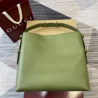 Gucci Beatrix Large Tote Bag 850546 In Smooth Leather Green