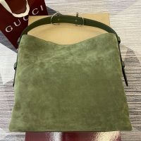 Gucci Beatrix Large Tote Bag 850546 In Suede Green