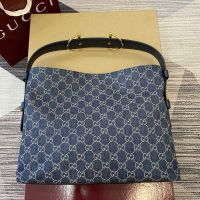 Gucci Beatrix Medium Tote Bag 850926 In GG Supreme Denim Blue