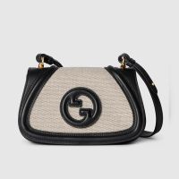 Gucci Blondie Small Shoulder Bag In Canvas 815700 Beige/Black