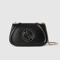 Gucci Blondie Small Shoulder Bag In Smooth Leather 815711 Black