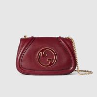 Gucci Blondie Small Shoulder Bag In Smooth Leather 815711 Red