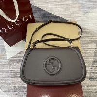 Gucci Blondie Medium Top Handle Bag In Smooth Leather 815714 Coffee