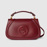 Gucci Small Blondie Top Handle Bag In Smooth Leather 815714 Burgundy