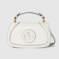 Gucci Blondie Medium Top Handle Bag In Smooth Leather 815714 White