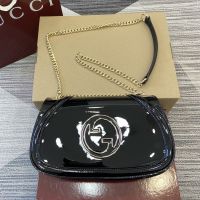 Gucci Blondie Medium Shoulder Bag In Patent Leather 815715 Black