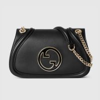 Gucci Blondie Medium Shoulder Bag In Smooth Leather 815715 Black