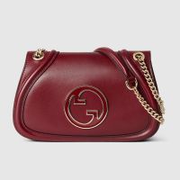 Gucci Blondie Medium Shoulder Bag In Smooth Leather 815715 Red