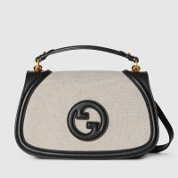 Gucci Blondie Large Top Handle Bag In Canvas 815716 Beige/Black