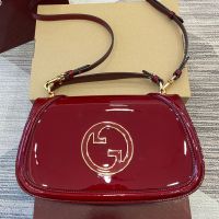 Gucci Blondie Large Top Handle Bag In Patent Leather 815719 Red