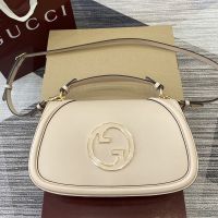 Gucci Blondie Large Top Handle Bag In Smooth Leather 815719 Apricot