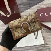 Gucci Dionysus Mini Bag In GG Monogram Canvas with Studs 476432 Brown