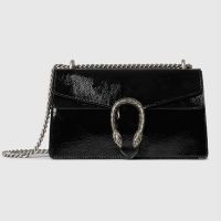 Gucci Dionysus Medium Shoulder Bag In Patent Leather 795005 Black