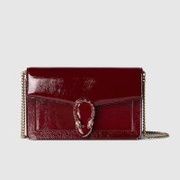 Gucci Dionysus Wallet on Chain In Patent Leather 837374 Red