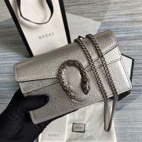 Gucci Dionysus Mini Bag In Textured Leather 476432 Silver