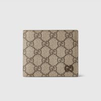 Gucci GG Bifold Wallet 768243 In GG Supreme Canvas Beige/Coffee