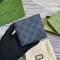 Gucci GG Bifold Wallet 768243 In GG Supreme Canvas Black/Burgundy