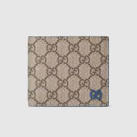 Gucci GG Coin Wallet 768244 In GG Supreme Canvas Beige/Blue