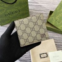 Gucci GG Coin Wallet 768244 In GG Supreme Canvas Beige/Burgundy