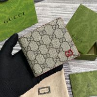 Gucci GG Coin Wallet 768244 In GG Supreme Canvas Beige/Red