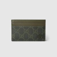 Gucci GG Card Case 768248 In GG Monogram Fabric Green