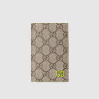 Gucci GG Long Card Case 768249 In GG Supreme Canvas Beige/Lemon