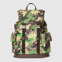 Gucci Large Backpack 839110 In Camouflage GG Monogram Fabric Yellow