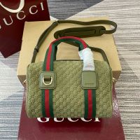 Gucci GG Mini Handbag 859975 In GG Embossed Suede Green