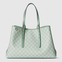 Gucci GG Emblem Large Tote Bag In GG Supreme Canvas 815213 Green