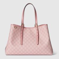 Gucci GG Emblem Large Tote Bag In GG Supreme Canvas 815213 Pink