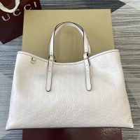 Gucci GG Emblem Large Tote Bag In GG Embossed Leather 815213 Cherry
