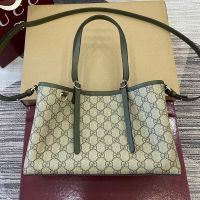 Gucci GG Emblem Medium Tote 815214 In GG Monogram Fabric Beige/Olive