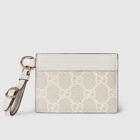 Gucci GG Emblem Card Case In GG Supreme Canvas 819121 Beige/White