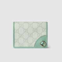 Gucci GG Emblem Small Wallet In GG Supreme Canvas 820692 Green