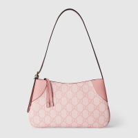 Gucci GG Emblem Small Shoulder Bag 820696 In GG Monogram Fabric Pink