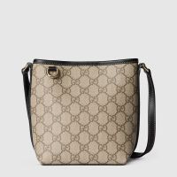 Gucci GG Emblem Nano Bucket Bag In GG Supreme Canvas 847090 Beige/Black