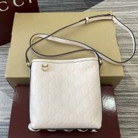 Gucci GG Emblem Nano Bucket Bag In GG Embossed Leather 847090 Cherry