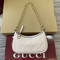 Gucci GG Emblem Mini Shoulder Bag 847091 In GG Embossed Leather Cherry