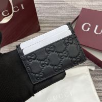 Gucci GG Emblem Card Case In GG Embossed Leather 847204 Black