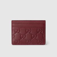 Gucci GG Emblem Card Case In GG Embossed Leather 847204 Red