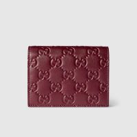 Gucci GG Emblem Small Wallet In GG Embossed Leather 847207 Red