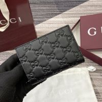 Gucci GG Emblem Small Wallet In GG Embossed Leather 847208 Black