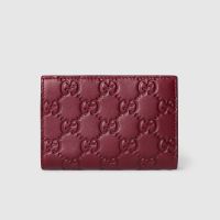 Gucci GG Emblem Small Wallet In GG Embossed Leather 847208 Red