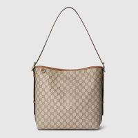 Gucci GG Emblem Medium Shoulder Bag 847452 In GG Monogram Fabric Beige/Brown