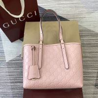 Gucci GG Emblem Medium Tote Bag In GG Embossed Leather 847456 Pink