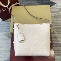 Gucci GG Emblem Small Shoulder Bag In GG Embossed Leather 848881 Cherry